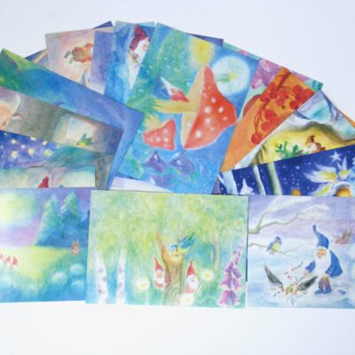 Zwerge Monats Postkarten 16 Set  / Dorothea Schmidt  / Jahreszeitentisch / Waldorf