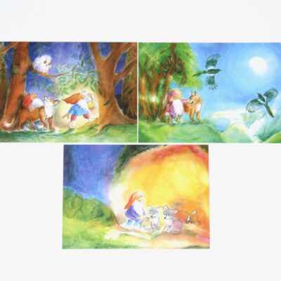 Zwerge Postkarten Set 3 / Jahreszeitentisch / Johanna Schneider /Gnom / Waldorf