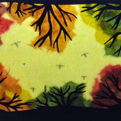 Herbst Blick in den Himmel / Waldorf / transparent / Fensterbild / Fensterbilder /Jahreszeitentisch (Kopie)