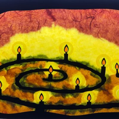Adventsspirale Advent / Waldorf / transparent / Fensterbild / Fensterbilder / Weihnachten Jahreszeitentisch